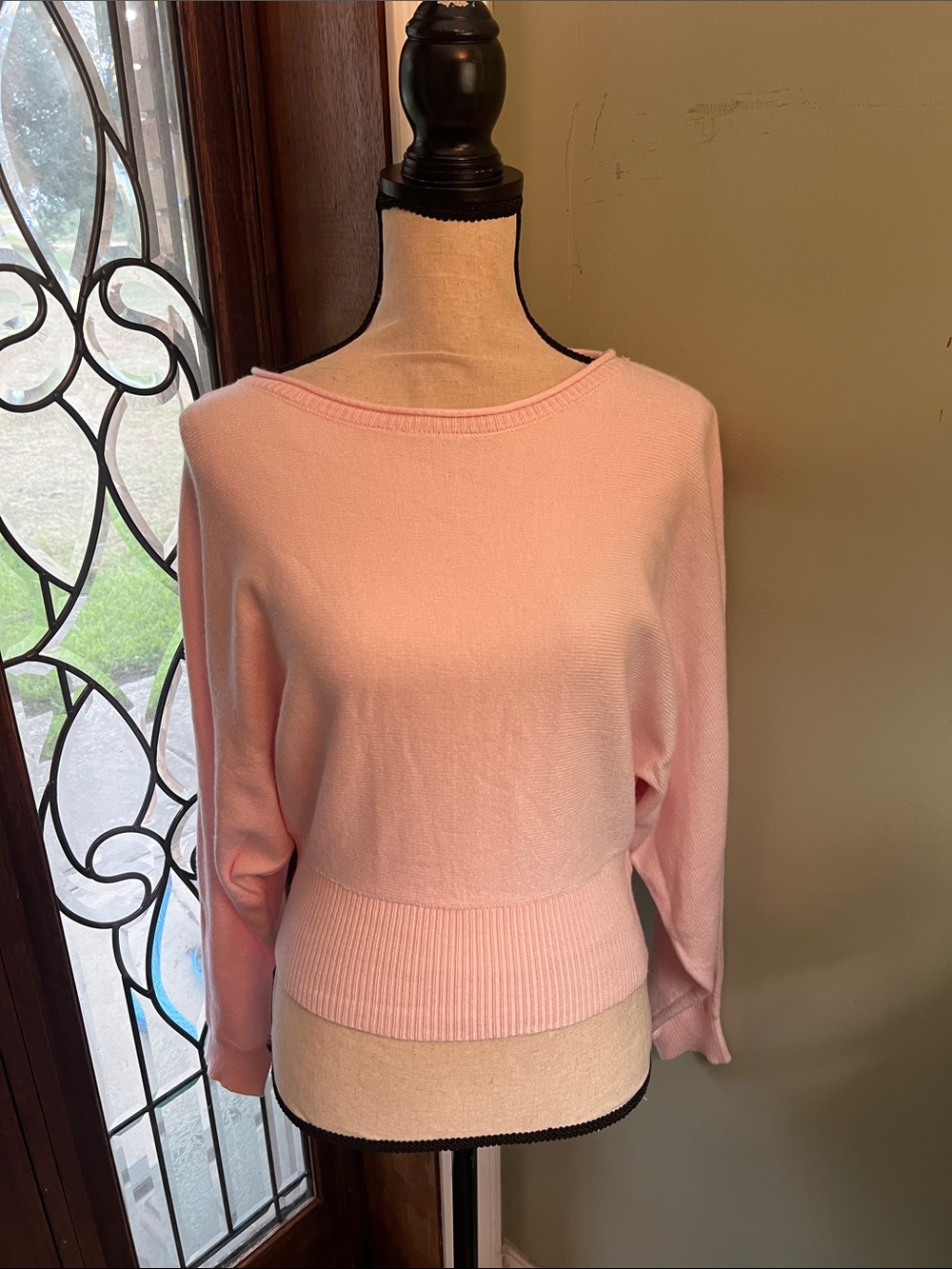 Pink Rose Light Pink Scoop Neck Sweater